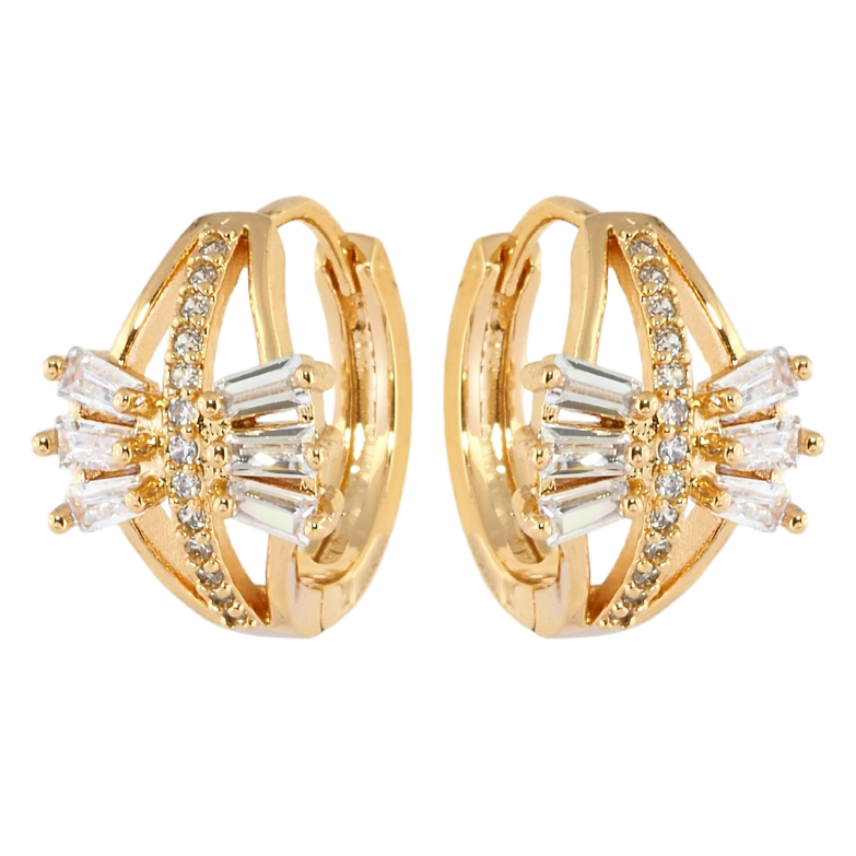 Сережки Xuping Позолота 18K колечка Промінь фото №3 Сережки Xuping Позолота 18K колечка Промінь фото №3