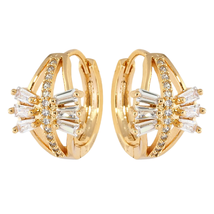 Серьги Xuping Позолота 18K колечки Лучистость фото №1 Серьги Xuping Позолота 18K колечки Лучистость фото №1