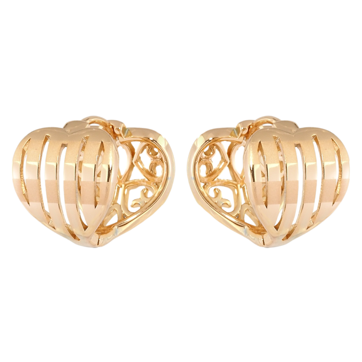 Сережки Xuping Позолота 18K колечка Сердечки смугасті фото №13