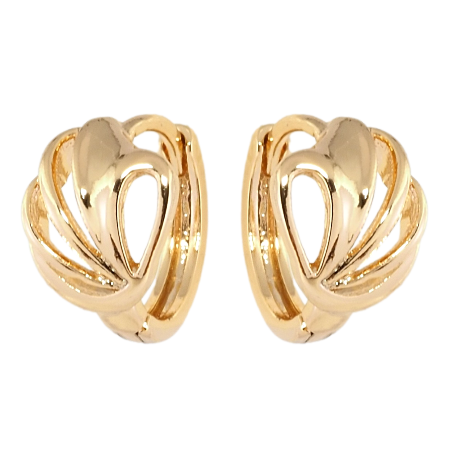 Сережки Xuping Позолота 18K колечка Витонченість фото №1 Сережки Xuping Позолота 18K колечка Витонченість фото №1