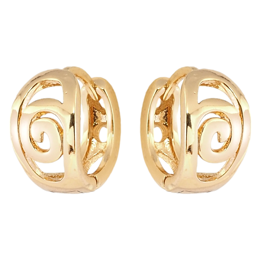Серьги Xuping Позолота 18K колечки Завитки фото №1 Серьги Xuping Позолота 18K колечки Завитки фото №1