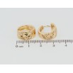 Серьги Xuping Позолота 18K колечки Вставки циркония и узор насечками фото №2 Серьги Xuping Позолота 18K колечки Вставки циркония и узор насечками фото №2