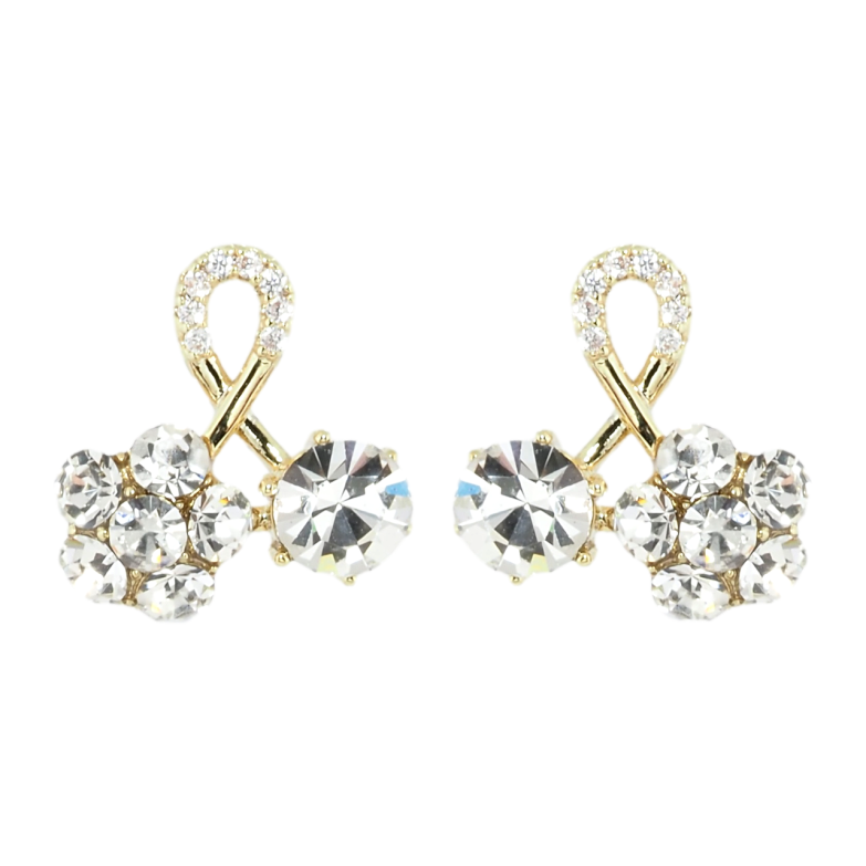 Серьги Xuping QQMM Позолота 14K пусеты Петельки с кристаллами фото №11