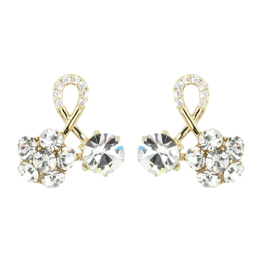 Сережки Xuping QQMM Позолота 14K пусети Петелі з кристалами фото №1