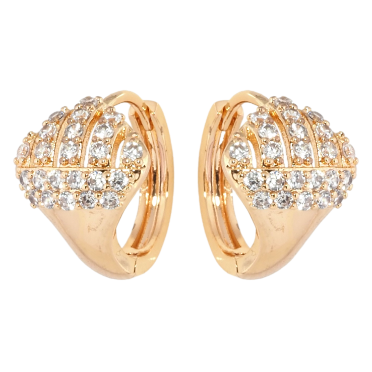 Сережки Xuping M&L Колір 18K колечка Інкрустація цирконієм фото №5 Сережки Xuping M&L Колір 18K колечка Інкрустація цирконієм фото №5