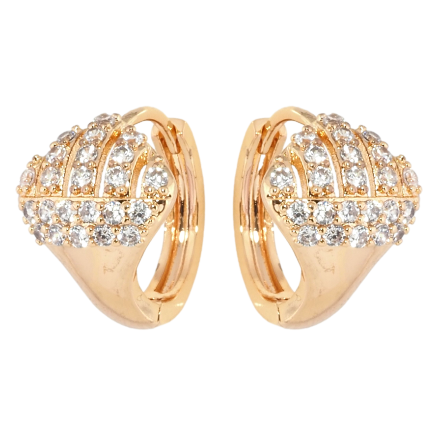 Серьги Xuping M&L Цвет 18K колечки Инкрустация цирконием фото №1 Серьги Xuping M&L Цвет 18K колечки Инкрустация цирконием фото №1