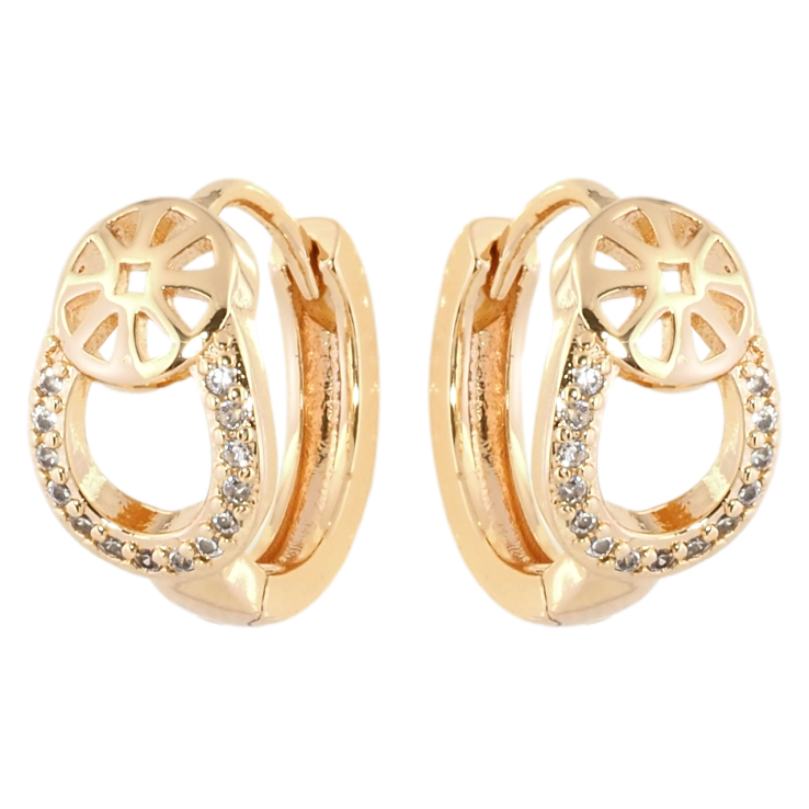 Серьги Xuping M&L Цвет 18K колечки Декоративный узор с цирконием фото №6 Серьги Xuping M&L Цвет 18K колечки Декоративный узор с цирконием фото №6