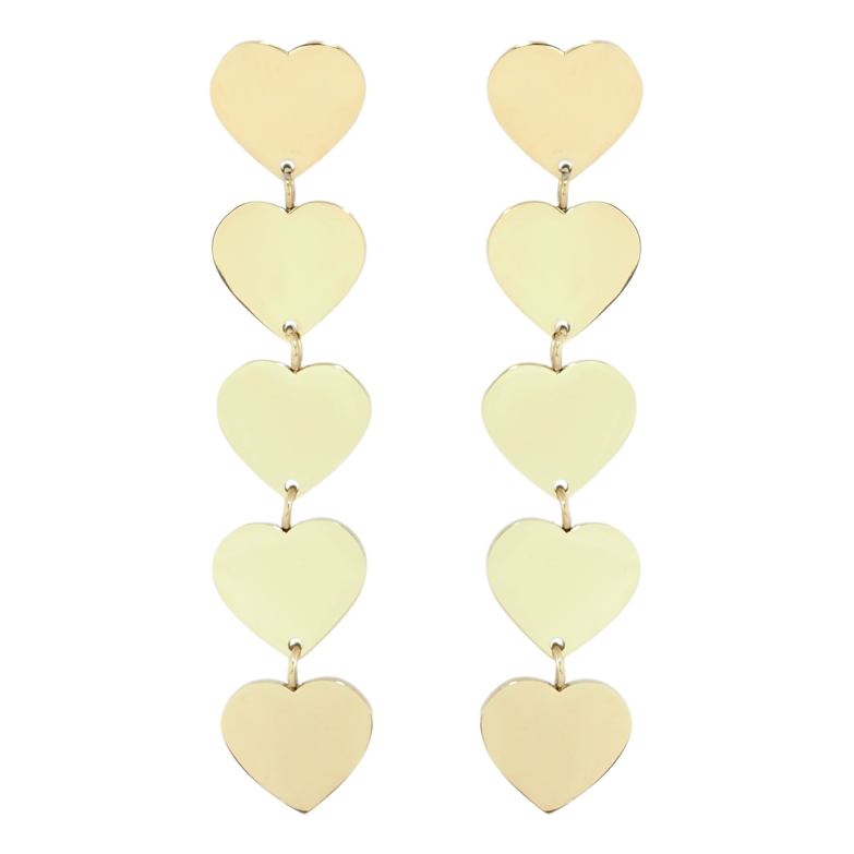 Сережки Xuping TTM Stainless Steel колір 14K пусети Підвіски серця фото №1 Сережки Xuping TTM Stainless Steel колір 14K пусети Підвіски серця фото №1