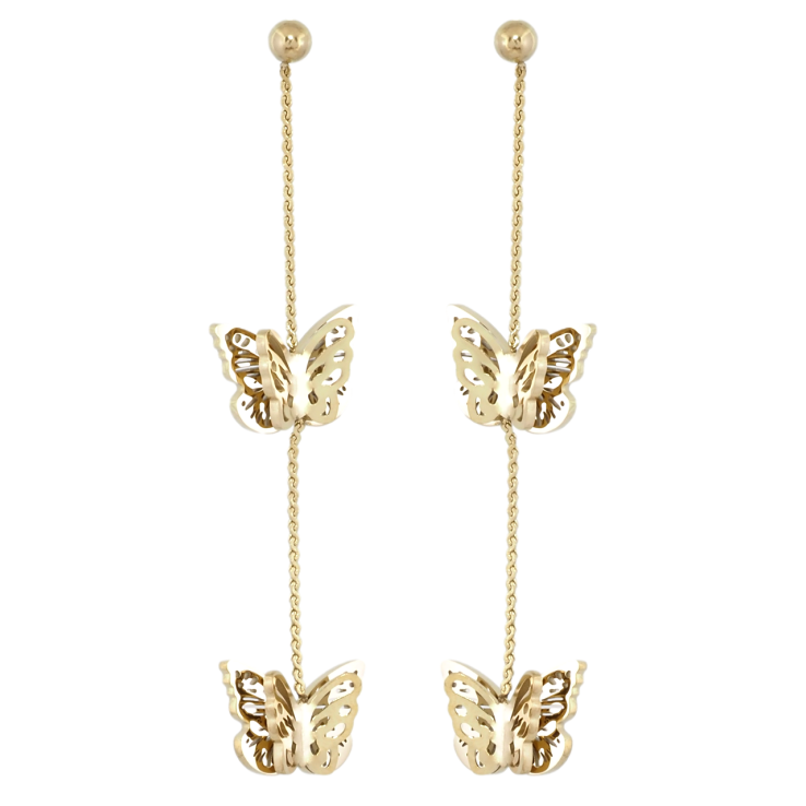 Серьги Xuping TTM Stainless Steel цвет 14K пусеты Подвески бабочки фото №6
