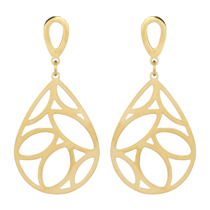 Серьги Xuping TTM Stainless Steel цвет 14K пусеты Подвески капельки с резным узором фото №22 Серьги Xuping TTM Stainless Steel цвет 14K пусеты Подвески капельки с резным узором фото №22
