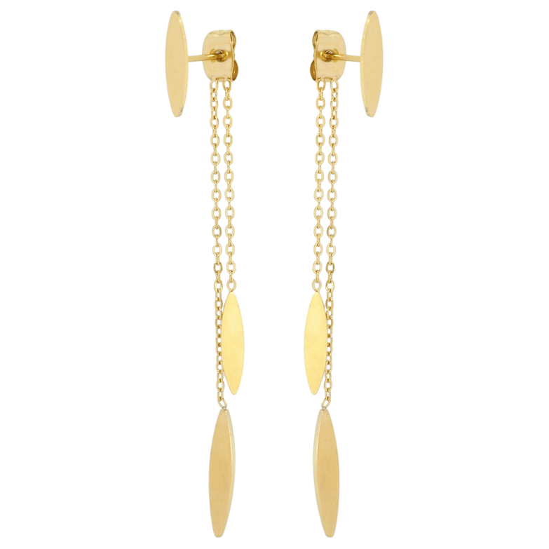 Сережки Xuping TTM Stainless Steel колір 14K пусети-джекети Декоративні підвіски фото №1 Сережки Xuping TTM Stainless Steel колір 14K пусети-джекети Декоративні підвіски фото №1