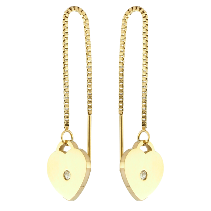 Серьги Xuping TTM Stainless Steel цвет 14K протяжки Сердечки фото №15 Серьги Xuping TTM Stainless Steel цвет 14K протяжки Сердечки фото №15