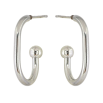 Серьги Xuping TTM Stainless Steel цвет Родий пусеты Дуги с подвесками 2 в 1 фото №2
