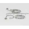 Серьги Xuping TTM Stainless Steel цвет Родий пусеты Дуги с подвесками 2 в 1 фото №3