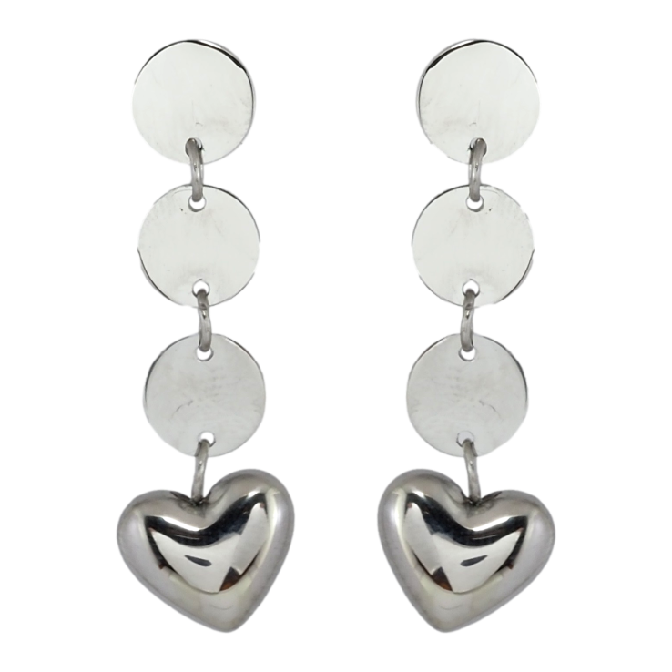 Серьги Xuping TTM Stainless Steel цвет Родий пусеты Подвески с сердечками фото №19