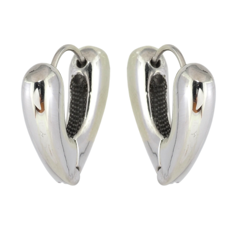 Серьги Xuping TTM Stainless Steel цвет Родий колечки Декоративные сердечки фото №4