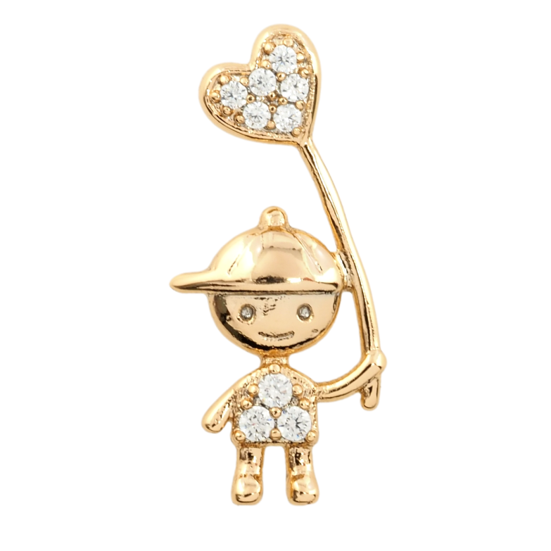 Кулон Xuping Позолота 18K Хлопчик із серцем для ланцюжка до 2 мм фото №1 Кулон Xuping Позолота 18K Хлопчик із серцем для ланцюжка до 2 мм фото №1