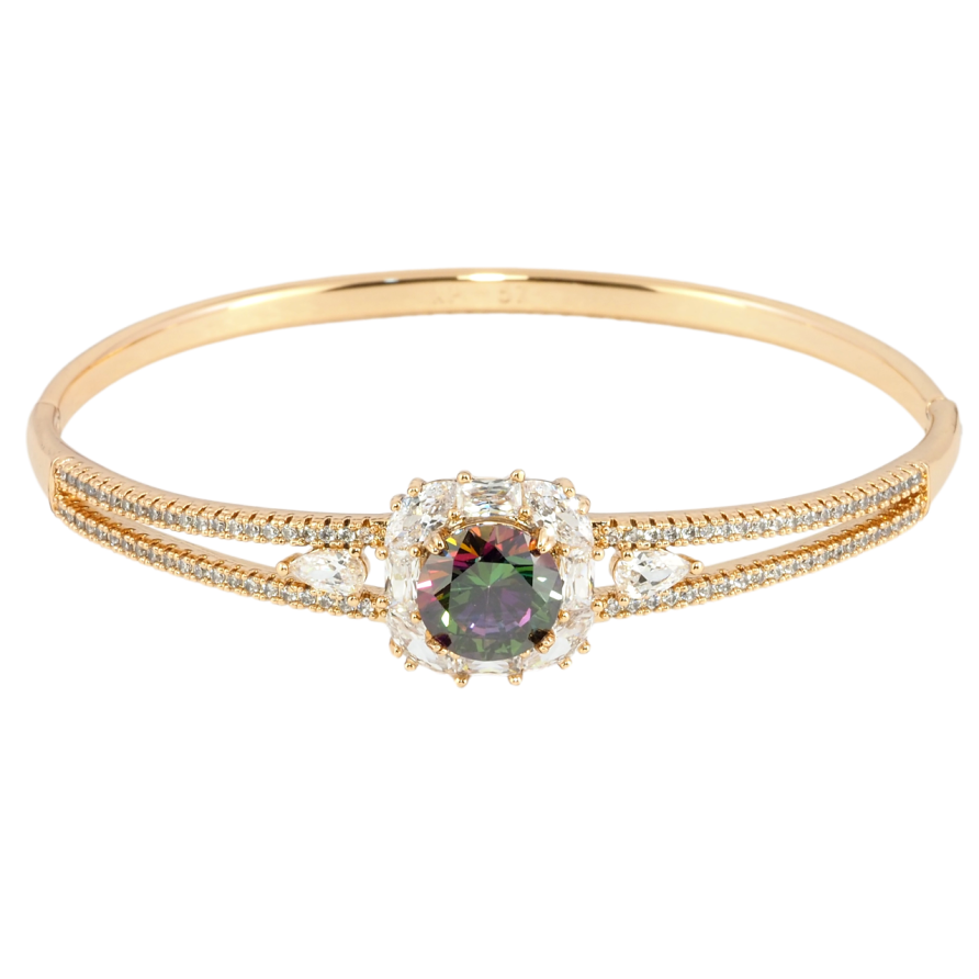 Браслет Xuping Позолота 18K Фіаніт хамелеон на доріжці цирконію ø 5.7см фото №1