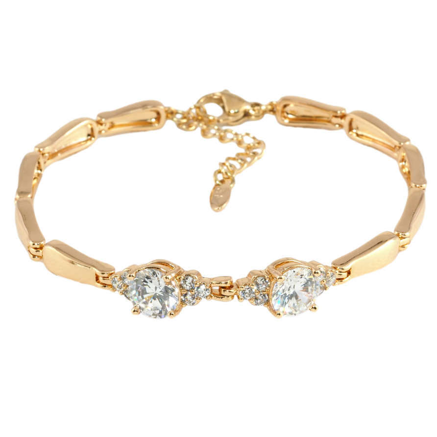 Браслет Xuping Позолота 18K Кристальная вставка длина с доп.цепочкой 17-20см х 4мм фото №1