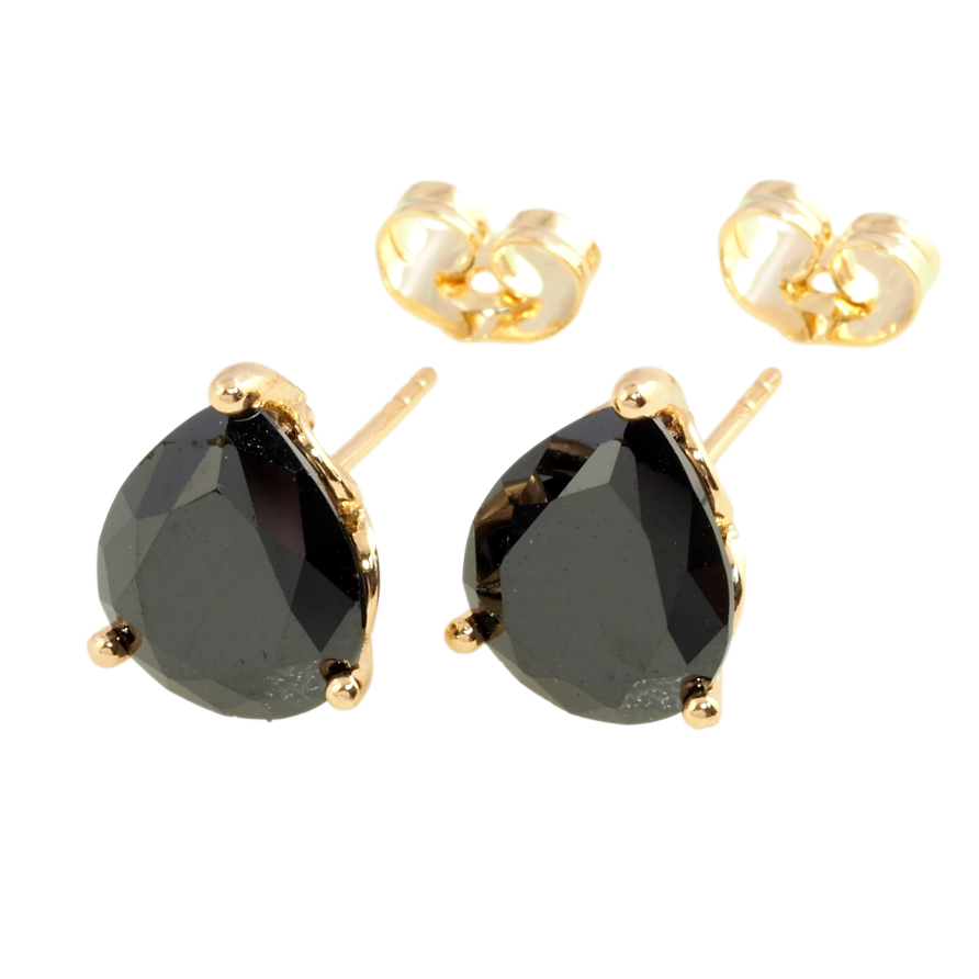 Серьги Xuping Позолота 18K пусеты Черный кристалл капля фото №1 Серьги Xuping Позолота 18K пусеты Черный кристалл капля фото №1