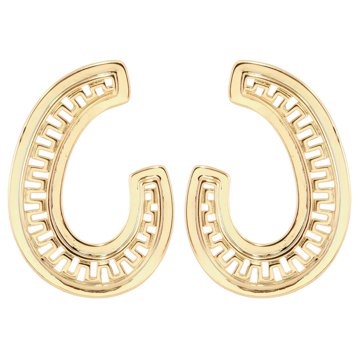 Серьги Xuping Позолота 18K пусеты Декоративные с резным орнаментом фото №5 Серьги Xuping Позолота 18K пусеты Декоративные с резным орнаментом фото №5