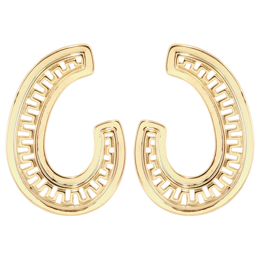 Серьги Xuping Позолота 18K пусеты Декоративные с резным орнаментом фото №1 Серьги Xuping Позолота 18K пусеты Декоративные с резным орнаментом фото №1