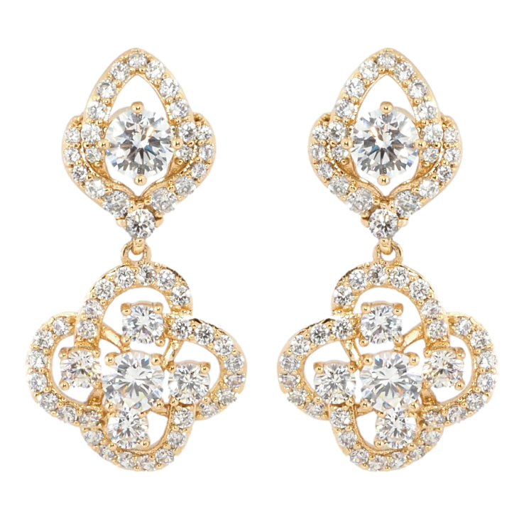 Серьги Xuping Позолота 18K пусеты Фигурные кристальные подвески фото №10