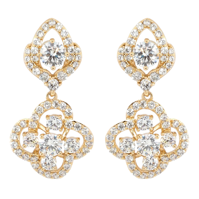 Сережки Xuping Позолота 18K пусети Фігурні кришталеві підвіски фото №1 Сережки Xuping Позолота 18K пусети Фігурні кришталеві підвіски фото №1