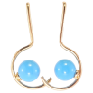 Серьги Xuping Позолота 18K пусеты Изогнутые дуги с голубыми шариками фото №2 Серьги Xuping Позолота 18K пусеты Изогнутые дуги с голубыми шариками фото №2