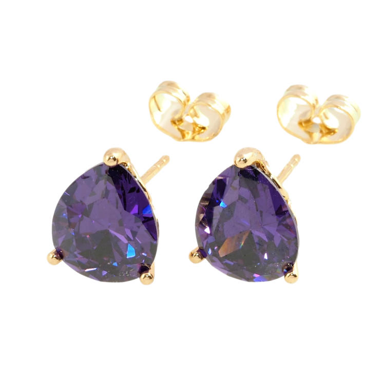 Серьги Xuping Позолота 18K пусеты Фиолетовые грушевидные кристаллы фото №8 Серьги Xuping Позолота 18K пусеты Фиолетовые грушевидные кристаллы фото №8