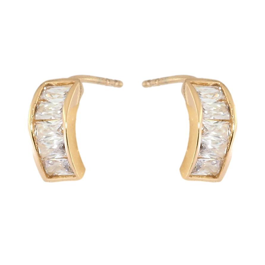 Серьги Xuping Позолота 18K пусеты Дорожки прямоугольных кристаллов фото №1 Серьги Xuping Позолота 18K пусеты Дорожки прямоугольных кристаллов фото №1