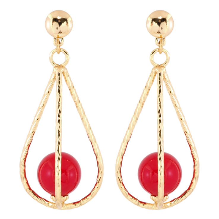 Серьги Xuping Позолота 18K пусеты Каплевидные подвески с красными шариками фото №17 Серьги Xuping Позолота 18K пусеты Каплевидные подвески с красными шариками фото №17