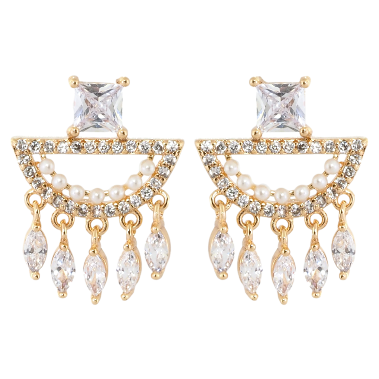 Серьги Xuping Позолота 18K пусеты Кристальный дождь фото №1 Серьги Xuping Позолота 18K пусеты Кристальный дождь фото №1