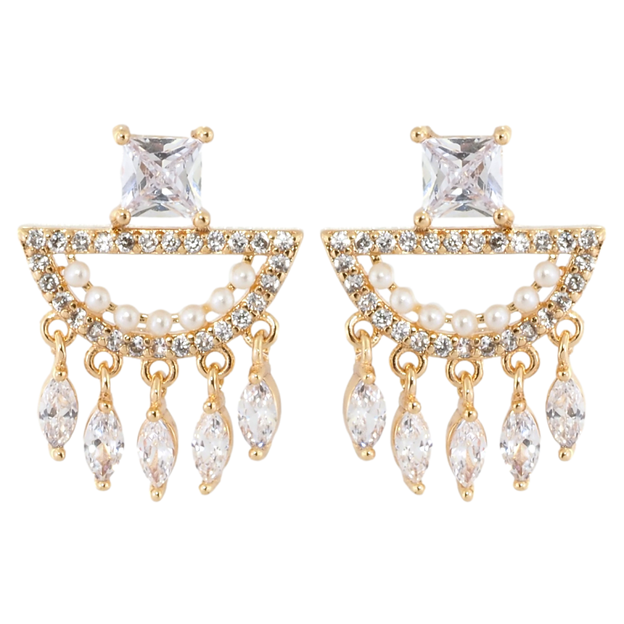 Серьги Xuping Позолота 18K пусеты Кристальный дождь фото №1 Серьги Xuping Позолота 18K пусеты Кристальный дождь фото №1