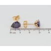 Сережки Xuping Позолота 18K пусети Бузкові кристальні крапельки фото №2