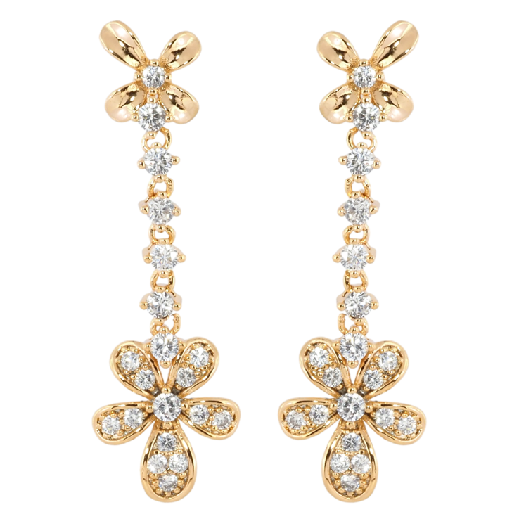 Сережки Xuping Позолота 18K пусети Квіткова досконалість фото №8 Сережки Xuping Позолота 18K пусети Квіткова досконалість фото №8