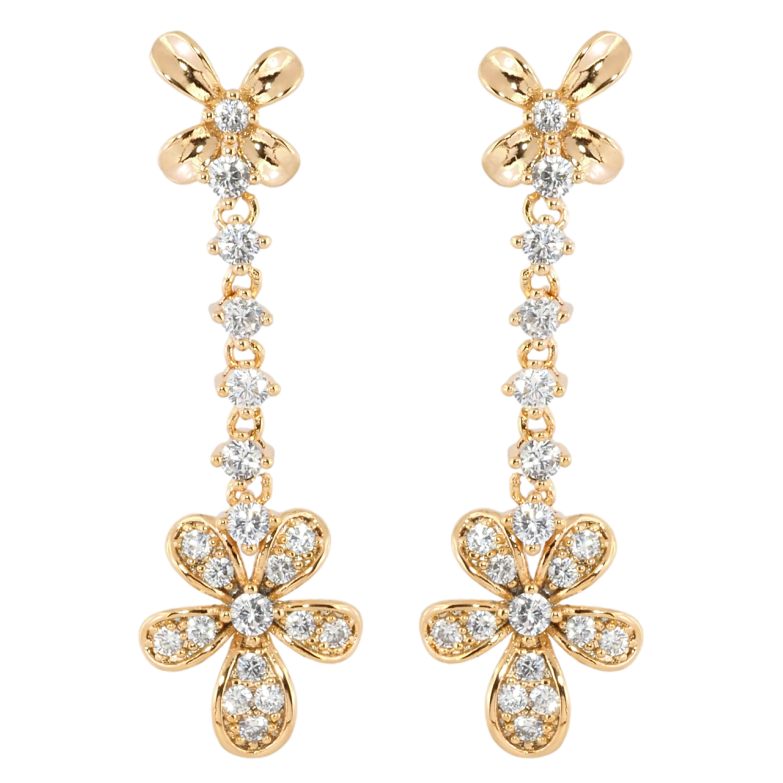Сережки Xuping Позолота 18K пусети Квіткова досконалість фото №2 Сережки Xuping Позолота 18K пусети Квіткова досконалість фото №2