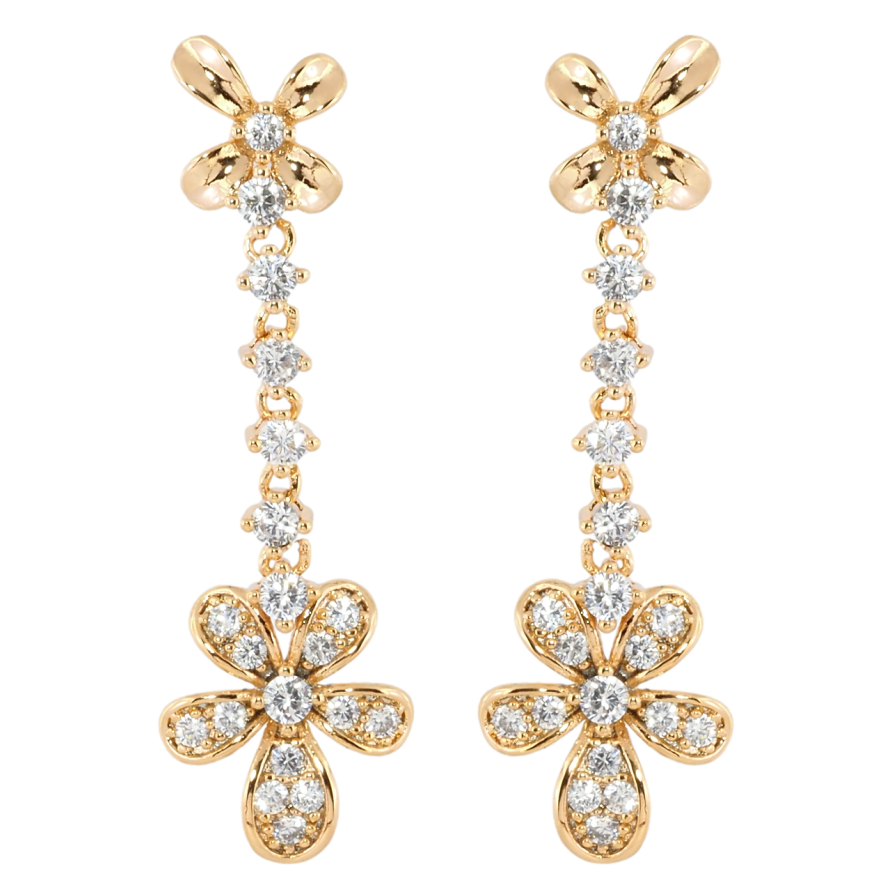Сережки Xuping Позолота 18K пусети Квіткова досконалість фото №1 Сережки Xuping Позолота 18K пусети Квіткова досконалість фото №1