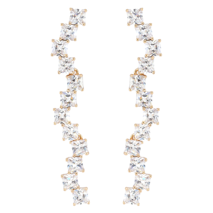 Серьги Xuping Позолота 18K пусеты Волнистые дорожки кристаллов фото №18 Серьги Xuping Позолота 18K пусеты Волнистые дорожки кристаллов фото №18