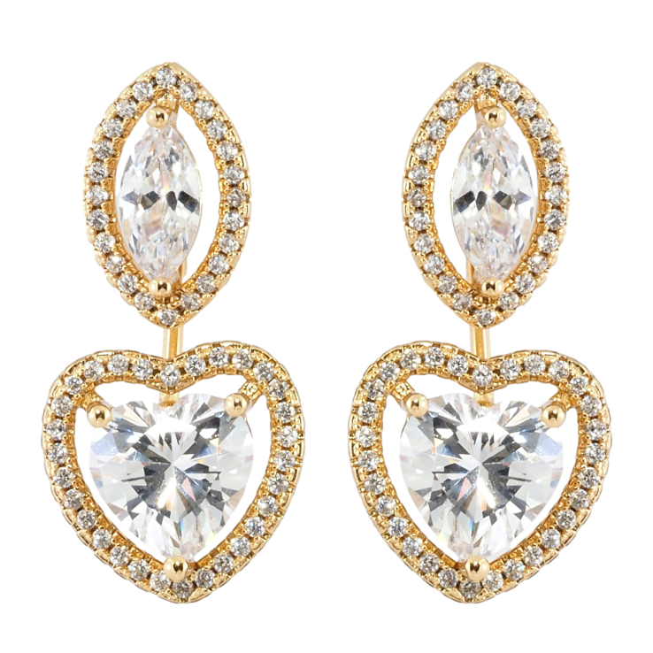 Серьги Xuping Позолота 18K пусеты- джекеты Пылкость сердец фото №3 Серьги Xuping Позолота 18K пусеты- джекеты Пылкость сердец фото №3