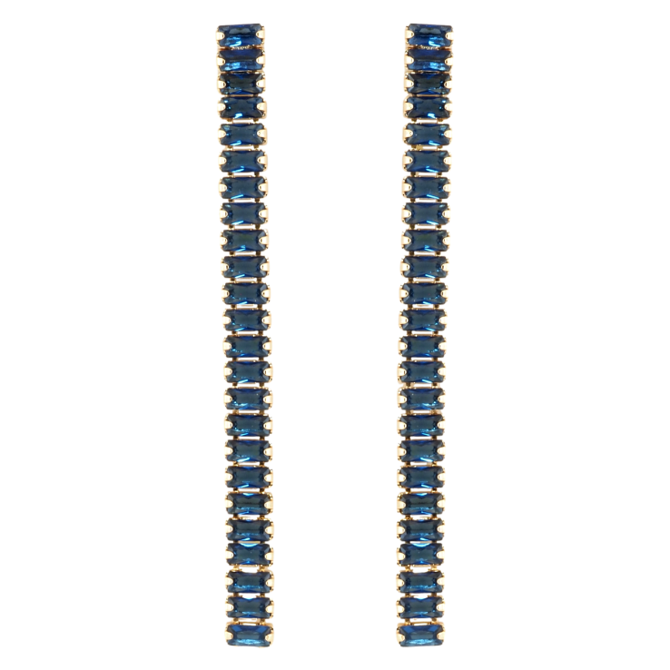 Серьги Xuping Позолота 18K пусеты Дорожки синих кристаллов фото №22 Серьги Xuping Позолота 18K пусеты Дорожки синих кристаллов фото №22