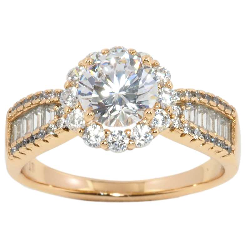 Каблучка Xuping Позолота 18K Кристал в обрамленні цирконію фото №1 Каблучка Xuping Позолота 18K Кристал в обрамленні цирконію фото №1