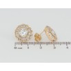 Серьги Xuping Позолота 18K пусеты Цветочки инкрустация цирконием ø 14мм фото №2