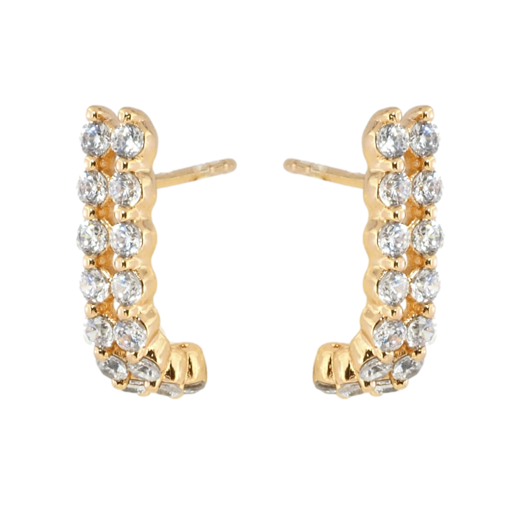 Серьги Xuping Позолота 18K пусеты Изогнутые дорожки кристаллов фото №10 Серьги Xuping Позолота 18K пусеты Изогнутые дорожки кристаллов фото №10
