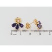 Серьги Xuping Позолота 18K пусеты Сердечки с веером из сиреневых кристаллов фото №2