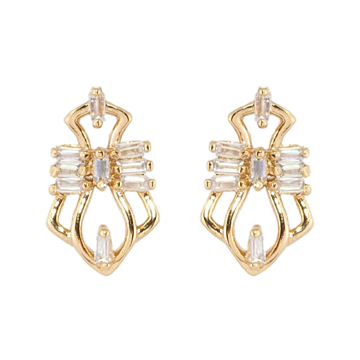 Серьги Xuping Позолота 18K пусеты Фантазийный орнамент с цирконием фото №12