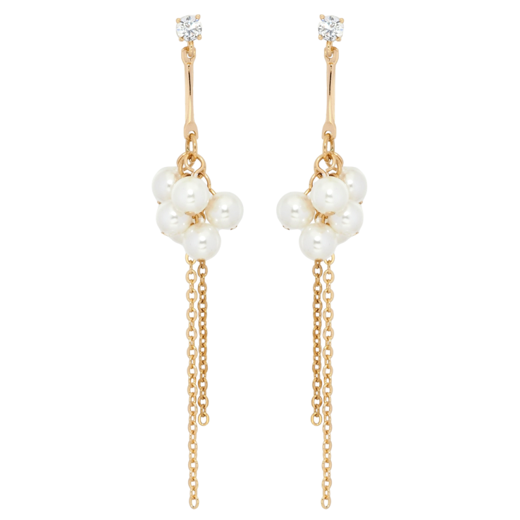 Серьги Xuping Позолота 18K пусеты Гроздья жемчужных бусин с цепочками фото №14 Серьги Xuping Позолота 18K пусеты Гроздья жемчужных бусин с цепочками фото №14