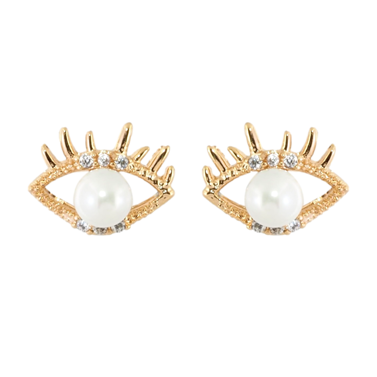 Серьги Xuping Позолота 18K пусеты Глазки с жемчугом и цирконием фото №17 Серьги Xuping Позолота 18K пусеты Глазки с жемчугом и цирконием фото №17