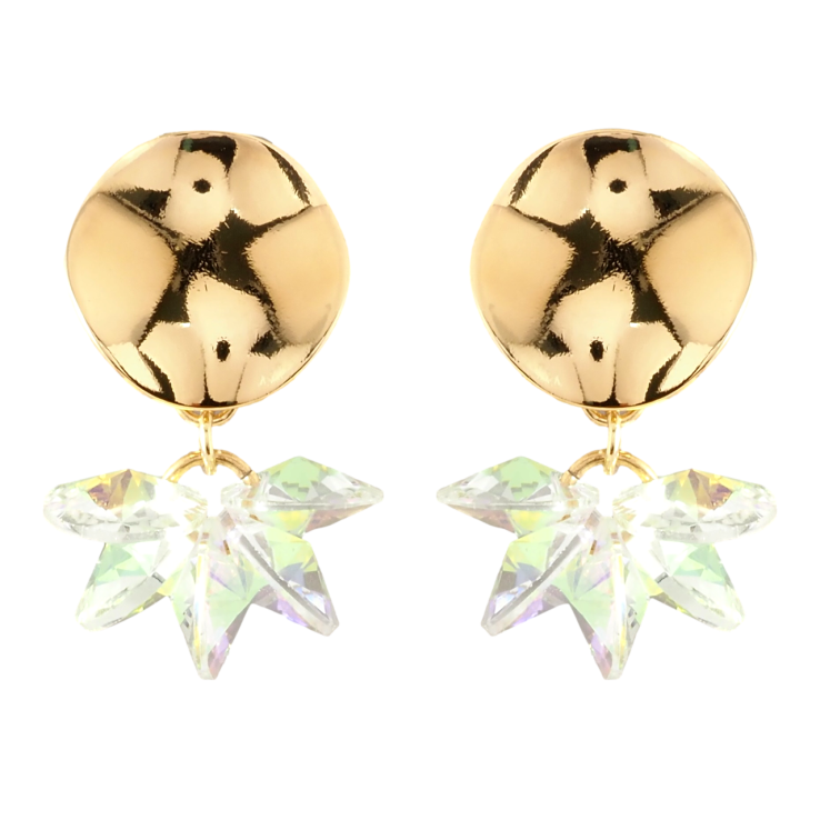 Серьги Xuping Позолота 18K пусеты Гроздь радужных кристаллов на фигурных колечках фото №15 Серьги Xuping Позолота 18K пусеты Гроздь радужных кристаллов на фигурных колечках фото №15