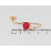 Серьги Xuping Позолота 18K пусеты Авангард с красными шариками ø 8мм фото №2